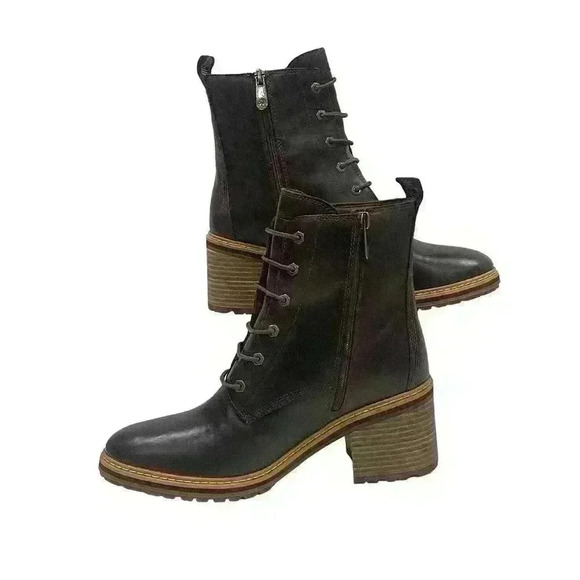 Timberland Sienna Women's Dark Brown Leather Heel Booties SZ US 10 EU 41.5 NWOB - Picture 4 of 15